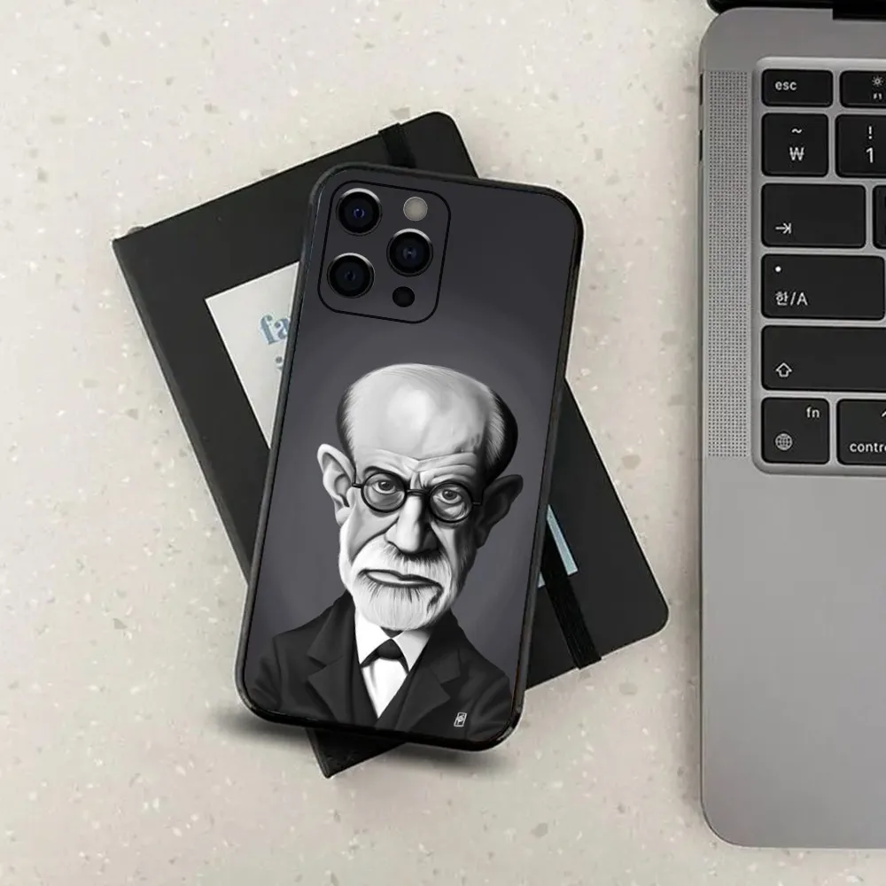 S-Sigmund psychoanalysis Freud Phone Case For Apple iPhone 15,14,13,12,11,Pro,X,XS,Max,XR,Plus,Mini Soft Black Cover