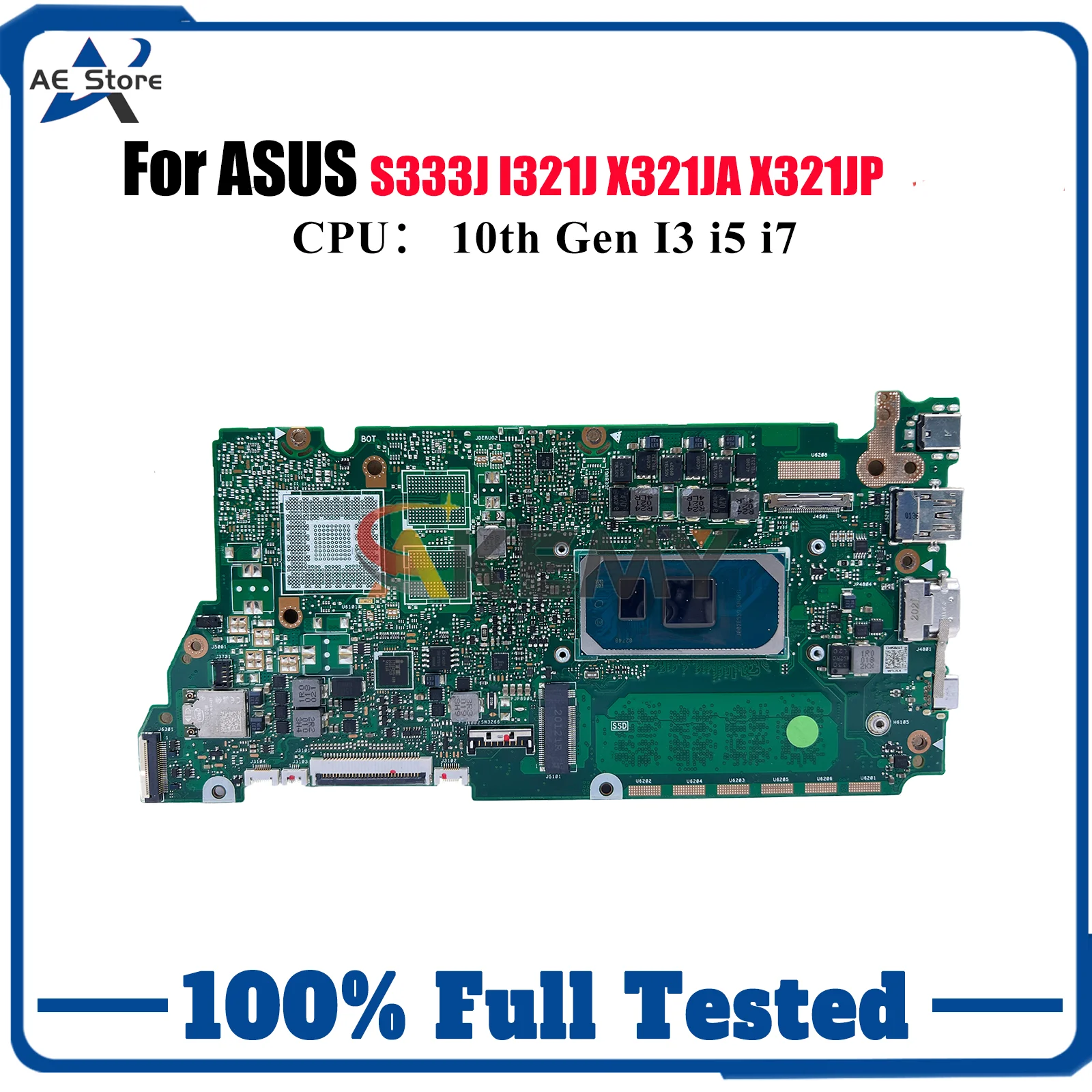 

X321JA Laptop Motherboard For ASUS VivoBook I321J X321JP X321JA S333J X321JQ X321J Mainboard With 10th Gen I3 i5 i7 tests OK stk