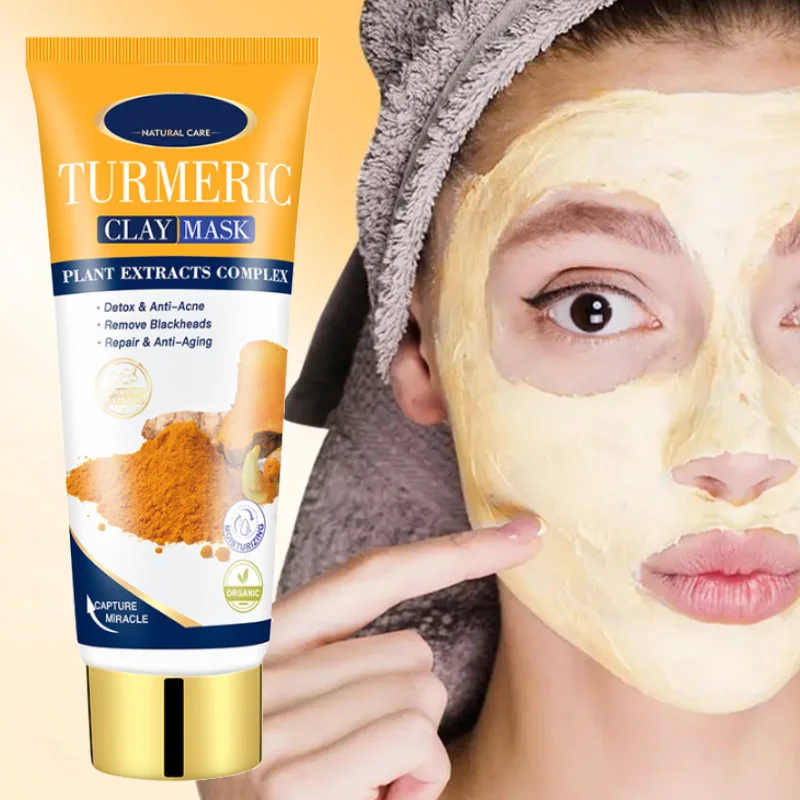 

Turmeric Moisturizing Mask Deep Cleansing Shrink Pores Whitening Brighten Skin Tone Smooth Skin Shrink Pores Face Care 120ml