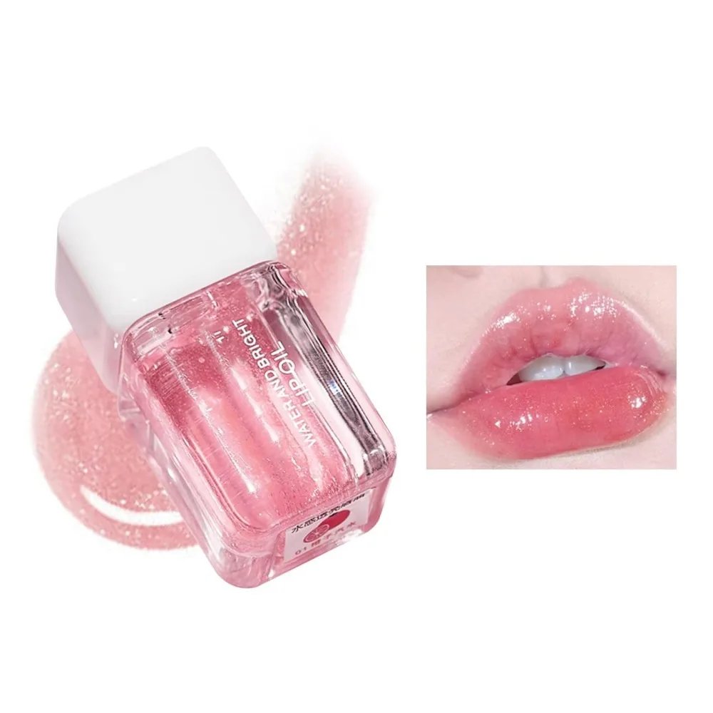 

US Shipping Hydrating Lip Gel with Vitamin E Rosehip Oil Clear Bubble Gum Cherry Strawberry Flavor Lip Filler Cute Teen