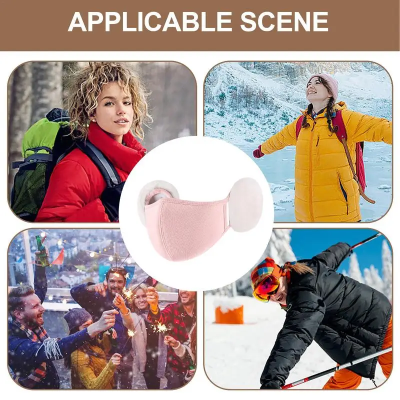 Kawaii Face Cover Cloud Shape Cute Face Cover With Rabbit Fur Ear Warmer Soft Ear Muffs Slim Face Cover For Winter Outdoor