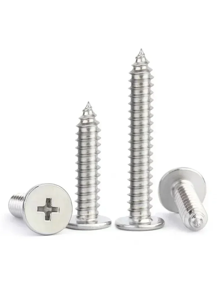 

CA 304 Stainless Steel Flat Head Cross Self-Tapping Screw Large Phillips Super Ultra Thin Wafer