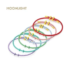 High Quality Adjustable Stainless Steel Bracelet For Women Braided Leather Bracelet Female Jewelry Gift Fashion Accessories
