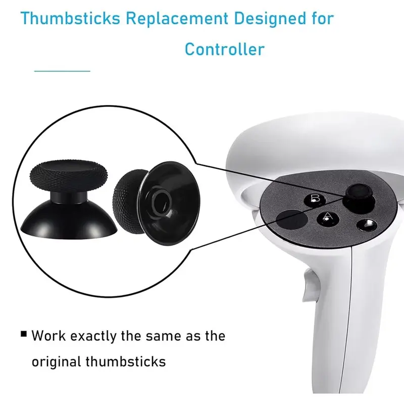 B76B Thumbsticks Replacement for Oculus Quest 2/Pro Controller Analog Joystick Repair Kit with Buttons