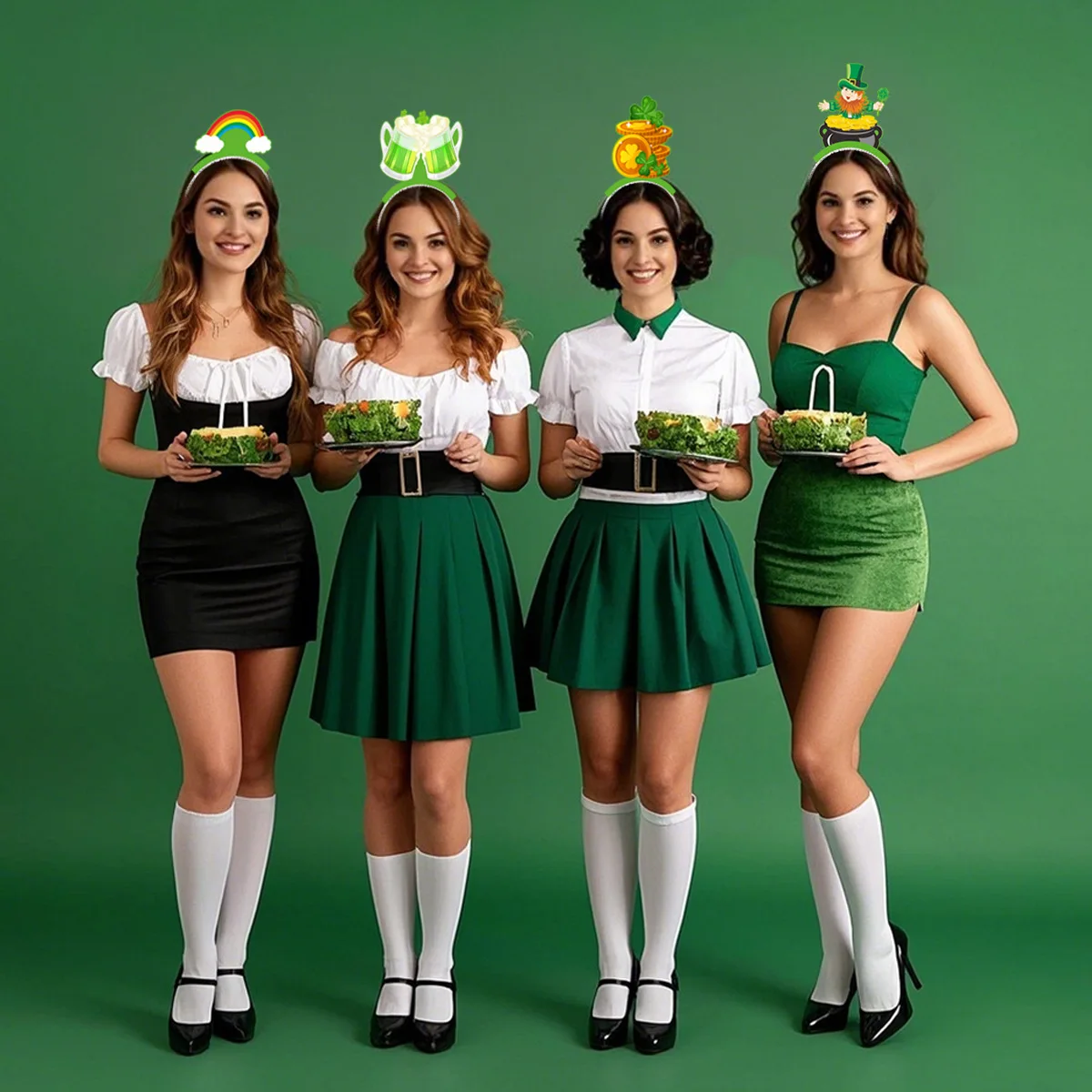 

Набор из 6 предметов для праздничной вечеринки, декоративный головной убор для ирландской вечеринки, танцевальное платье, повязка на голову, оптовая продажа