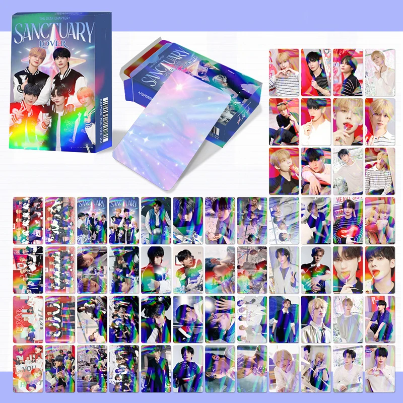 60Pcs/Set Kpop Beomgyu Yeonjun SANCTUARY Album Laser Photocards Huneingkai Soobin Fashion Lomo Cards Postcard Fans Birthday Gift