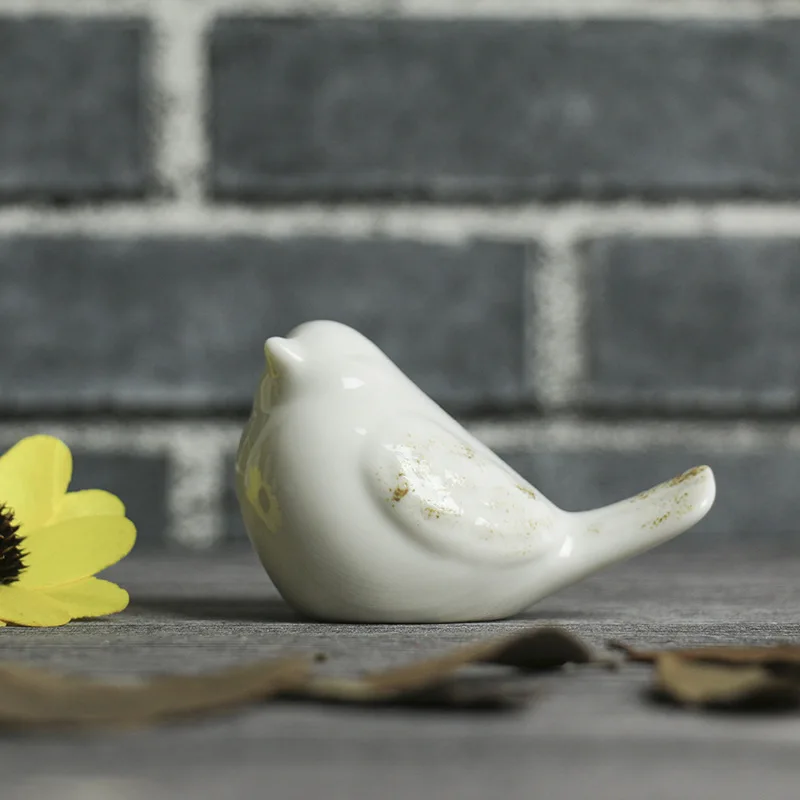 Lovely Ceramic Birds Nordic Style White Home Decoration Desktop Ornaments Creative Craft Gift Landscape Figurines Animal image 4
