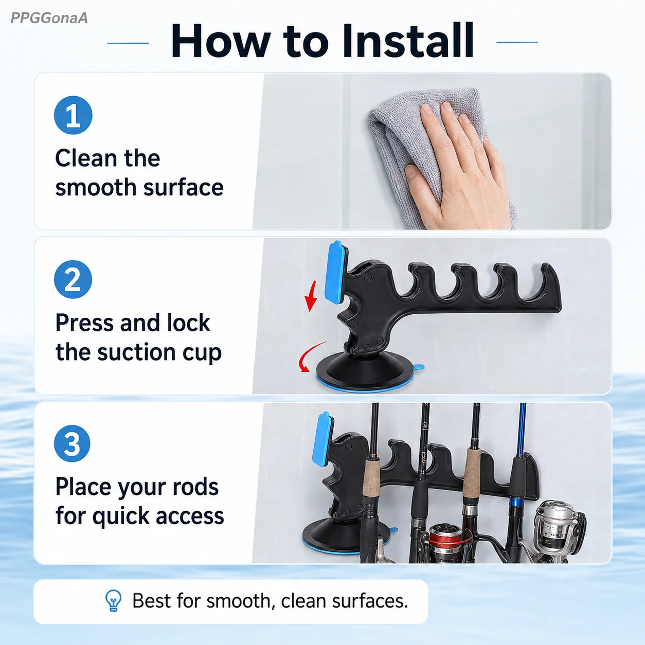 4-Slot Suction Cup Fishing Rod Holder Portable Fishing Pole Rack for Car Window Tackle Box Lure Sea Fishing Storage Stand