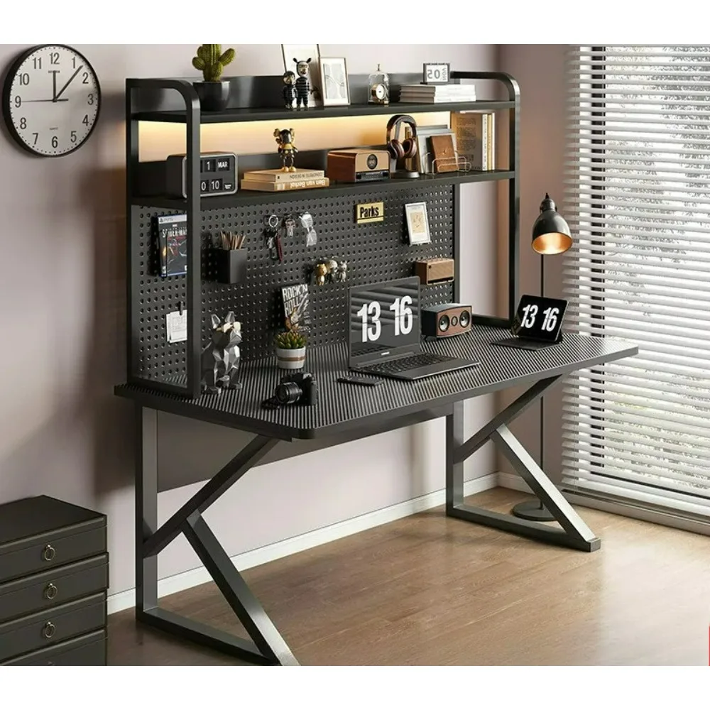 Computer desk Desktop with hole board Desk bookshelf Integrated table Learning writing desk Bedroom Home office workbench