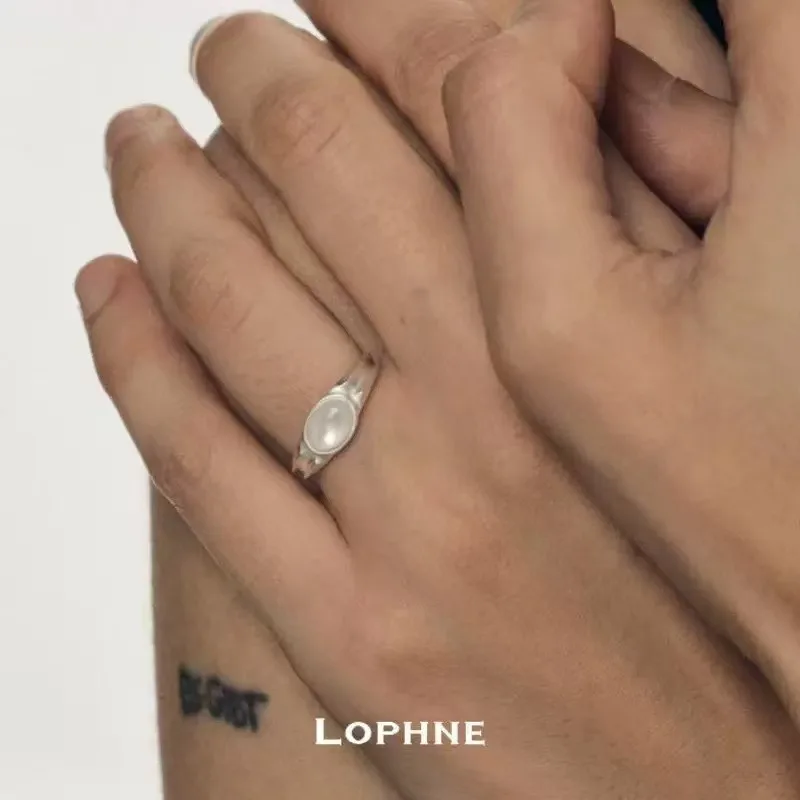 

Кольцо из лунного агата, женское, модное, в стиле легкой роскоши, нишевый дизайн, высококачественное, открытое, новинка, холодный шик