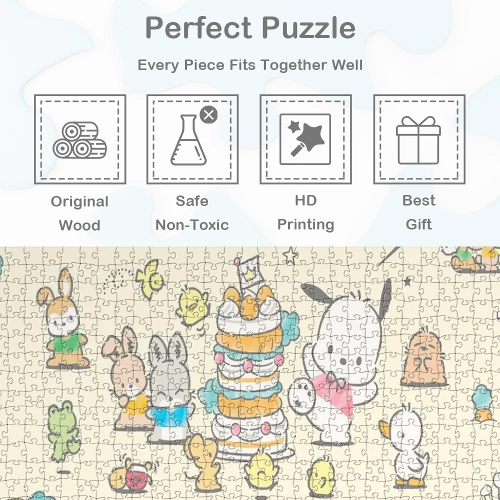 Pochacco Sanrio Cartoon Duże Puzzle dla Dorosłych Miniso Japoński Styl Anime Seria Postacie Gry Puzzle Zabawki Edukacyjne dla Dzieci