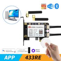 Tuya Wifi Computer Power Reset Switch PCI-E Card For PC Smart Life APP 433 RF Remote Voice Timer Control Work With Alexa Google