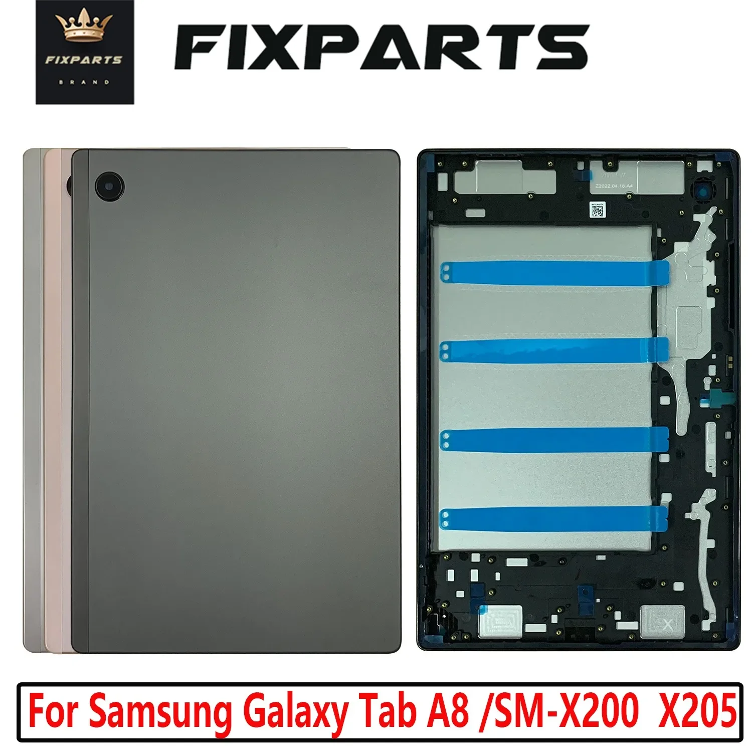 

10.5" New For Samsung Galaxy Tab A8 Back Cover Rear Door Housing Case Replacement SM-X200 X205 Battery Cover Housing No Button