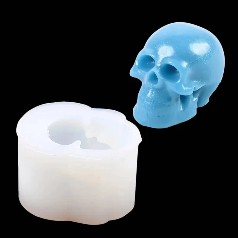 2023 Halloween Skull Crystal Epoxy Silicone Mold Skull Pendant Bracelet Necklaces Jewelry Making Tool Epoxy Resin Ornaments