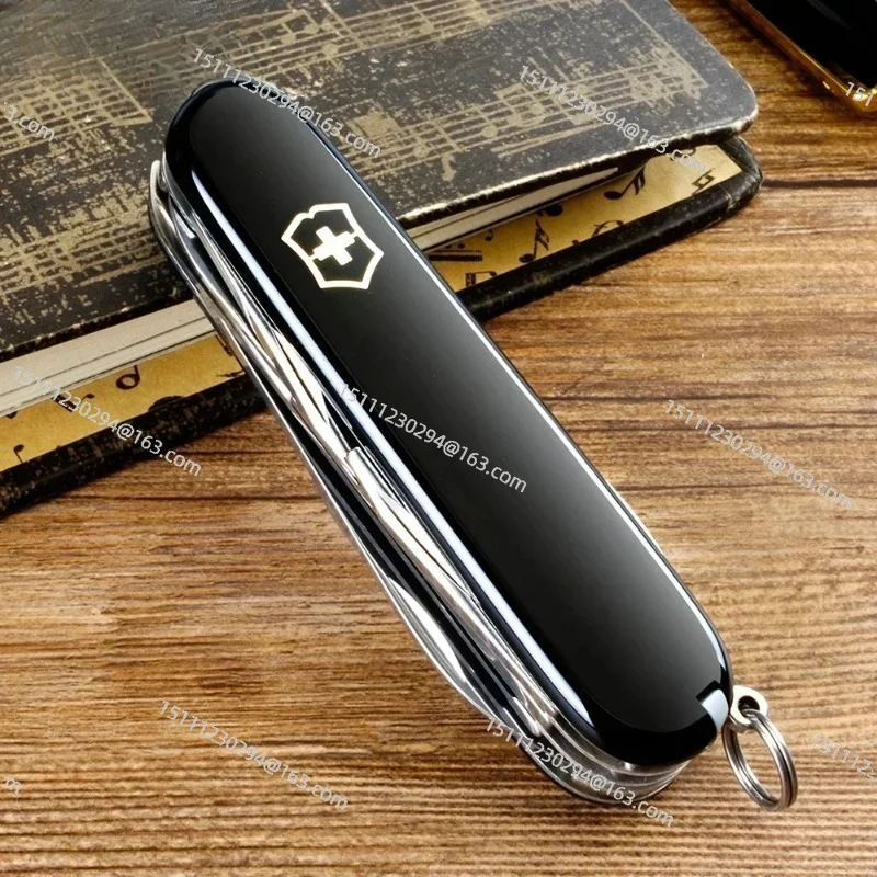 

91MM Multifunctional Black Folding Knife, Hunter Survival Tool with Serrated Blade for Outdoor Camping