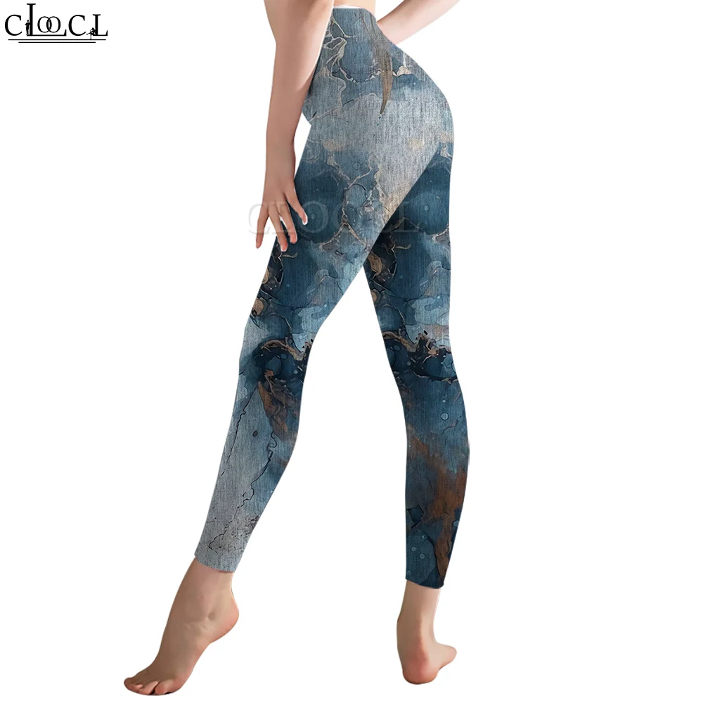 CLOOCL-Leggings con estampado Retro para mujer, pantalones con estampado 3D, cintura alta, glúteos, elásticos, Fitness, deportes, ejercicio moldeador