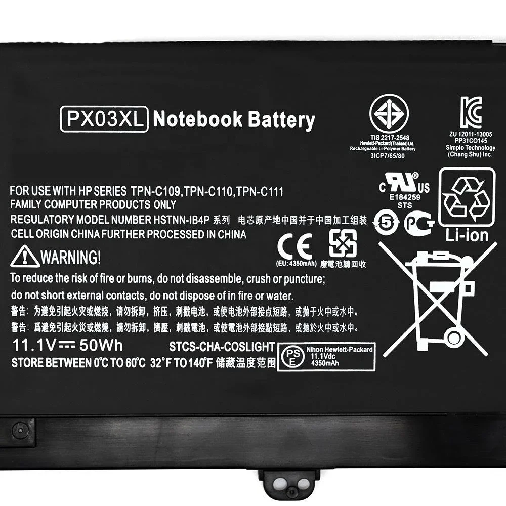 Brand New Original PX03XL 11.1V 50Wh Laptop Battery for HP Envy 14 Touchsmart M6 M6-k Sleekbook 715050-001