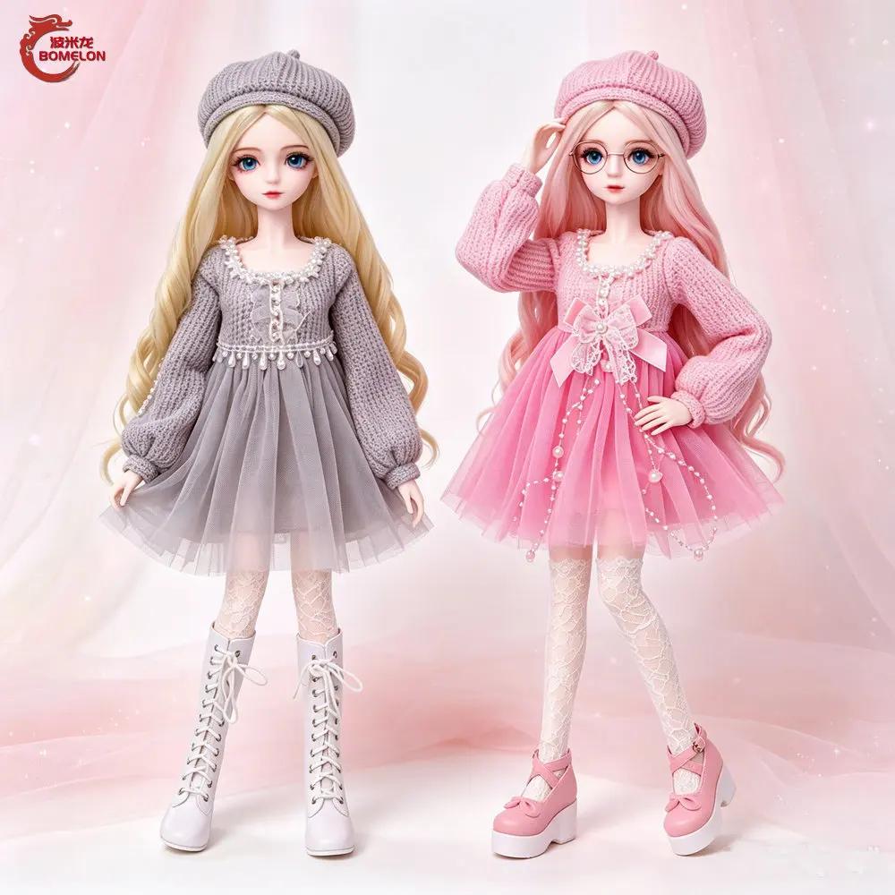 1/3 Female Bjd Doll Full Set 60cm Handmade Fashion Girl with Blue Eyes Ball Jointed Collectible Dolls Gift Toys for Girls