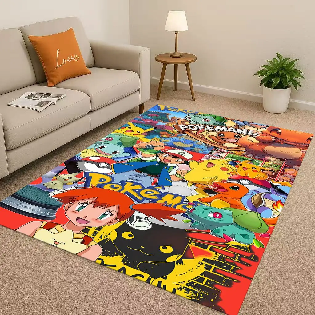 2026 مينيسو بوكيمون بيكاتشو كارتون عيد الميلاد غرفة المعيشة منطقة عدم الانزلاق البساط السجاد لغرفة النوم غرفة اللعب أريكة ، ديكور المنزل ممسحة