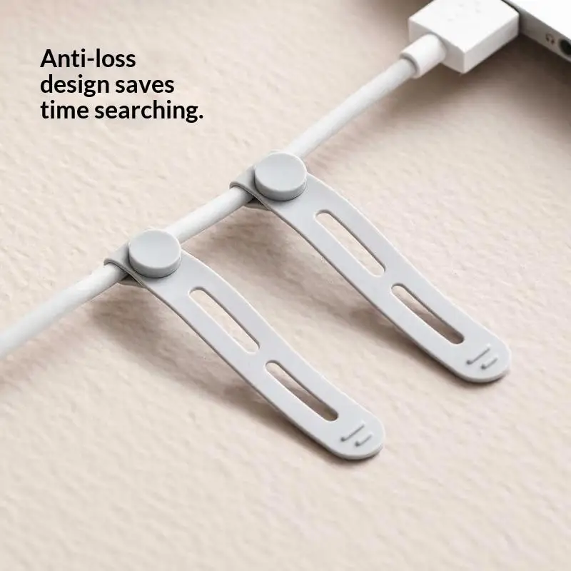 

10 PCS Creative Silicone Cable Organizer Data Cable Headphone Cable Storage Charging Cable Sorting Multifunctional Winder Strap