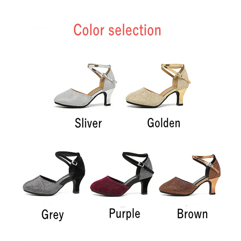 Ballroom Dancing Shoes For Women Latin Dance Shoes Lady Closed Toe Salsa Shoes Low Heels Zapatos Baile Latino Mujer 3.5cm/5.5cm