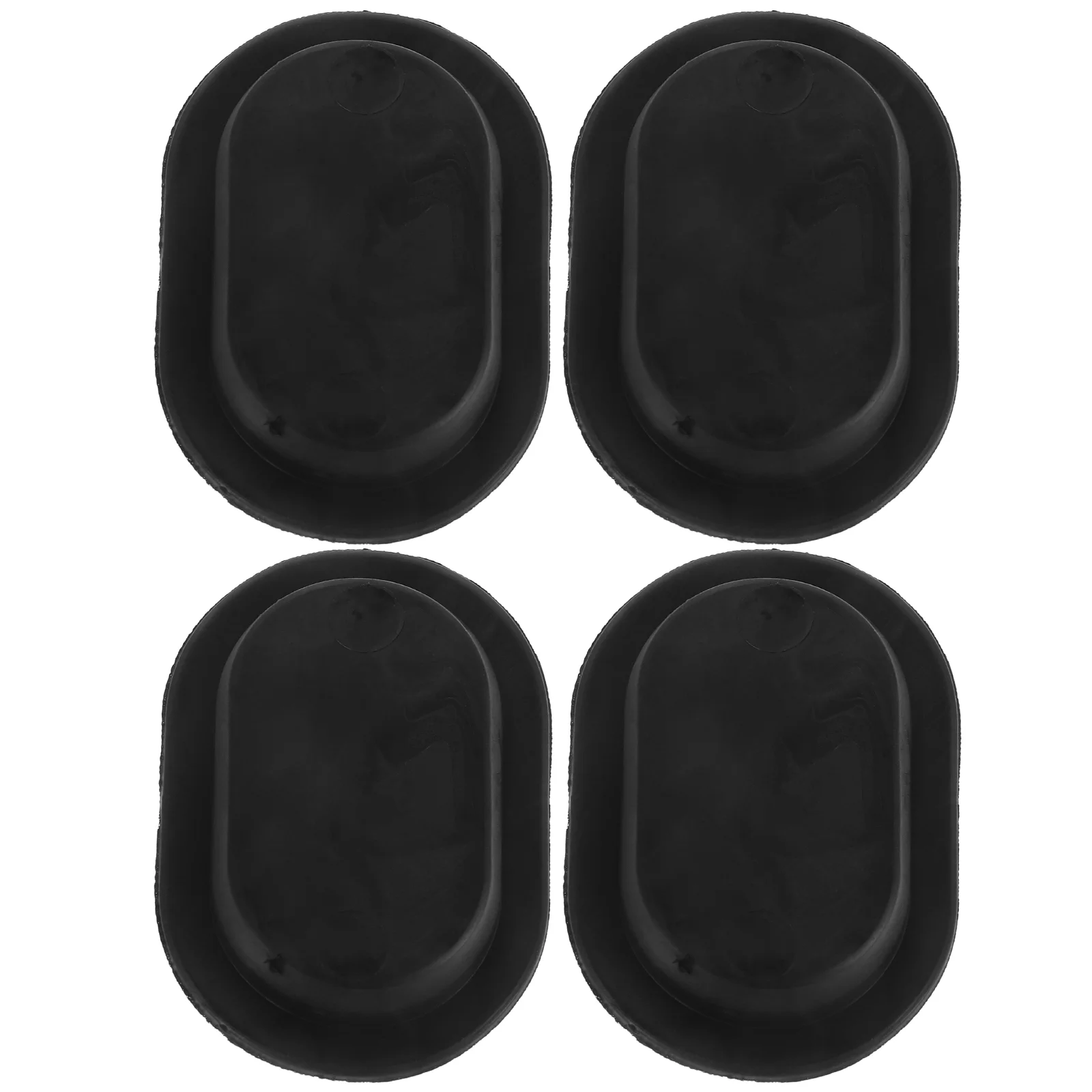 4 PCS Drain Rooter Foot Pad Plug Oil Floor Cover Pan Sunroof Truck Bed Oval Sealer Black Rubber Plugs