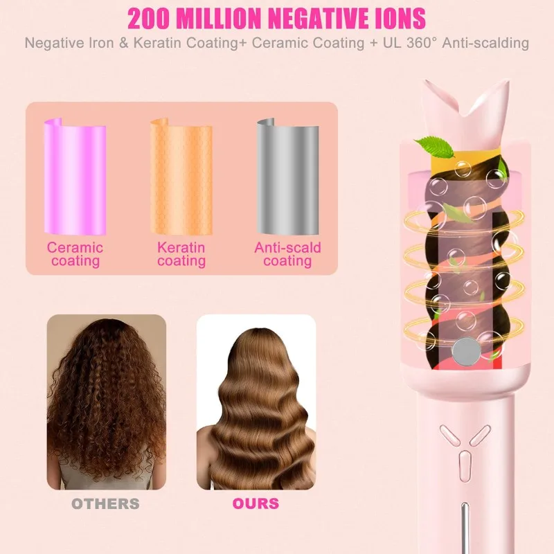 

Wireless Automatic Hair Curler 32Mm Large Wave Electric Hair Styler With Titanium Tourmaline Coating
