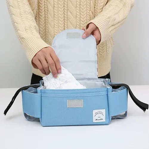 Torba do wózka dziecięcego, torba do przechowywania akcesoriów do spacerów, torba wisząca, torba dziecięca o dużej pojemności do użytku na zewnątrz