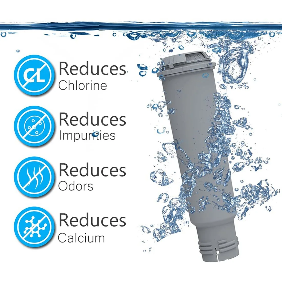 4 PCS Espresso Machine Water Filter for Krups Claris F088 Aqua Filter System,for Siemens,Bosch,Nivona,Gaggenau,AEG,Neff