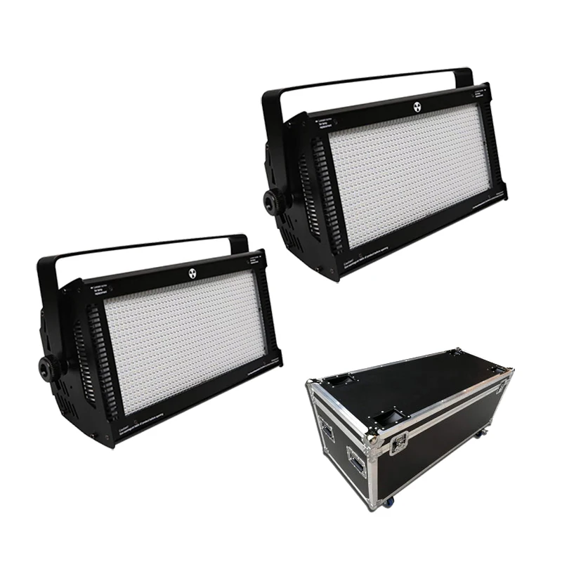 2pcs/lot Flightcase Packed High Quality RGB LED Strobe Light 1000Watt DJ Disco Club Dance Hall Party Stroboscope