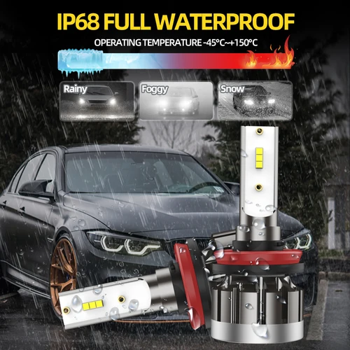 Imagen 2 del producto Kit de bombillas de faros LED H11, luces antiniebla 40000LM 6000K Turbo CSP Chip, lámparas de coche para Nissan Rogue 2014-2016 2017 2018 2019 2020