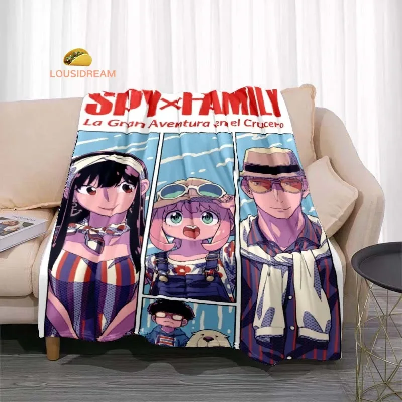 Comics SPYFAMILY Poster Flannel Soft Warm Blanket Retro Blanket Bed Bedroom Living Room Sofa Travel Picnic Blanket Birthday Gift