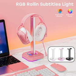Headphone Holder RGB Backlight Head Mounted Headset Stand Rack Desktop Organizer Vertical Bracket Hanger display stand