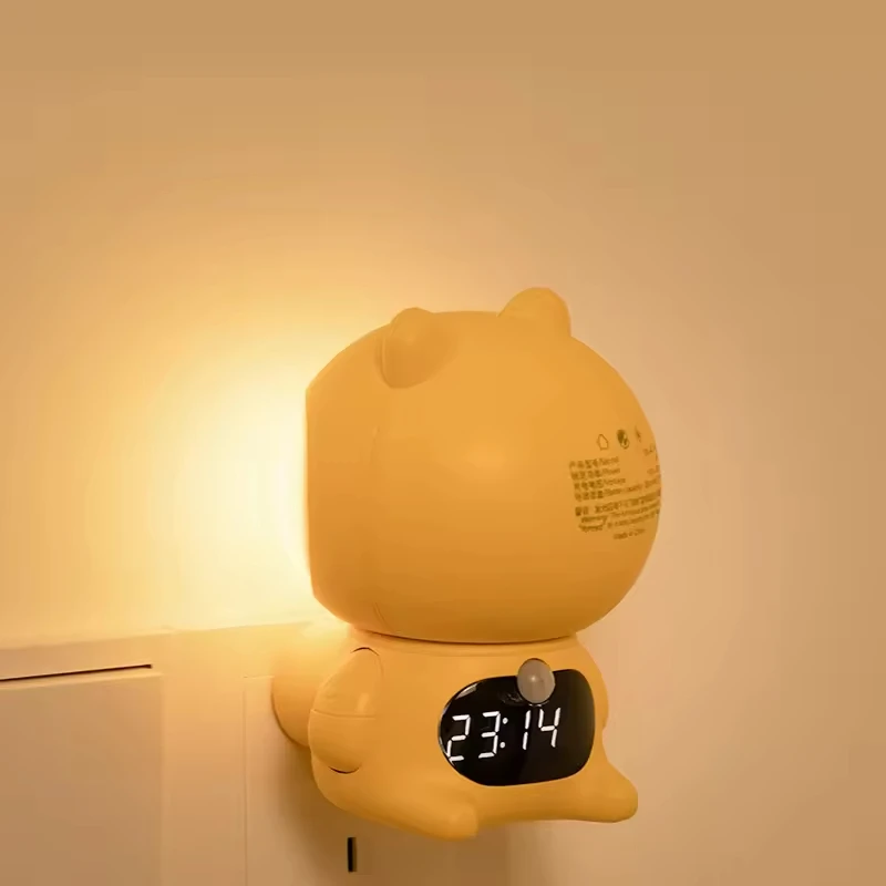 Motion sensor lamp Plug In Wall With Led Digital Clock Night Led Lights With Motion Sensor