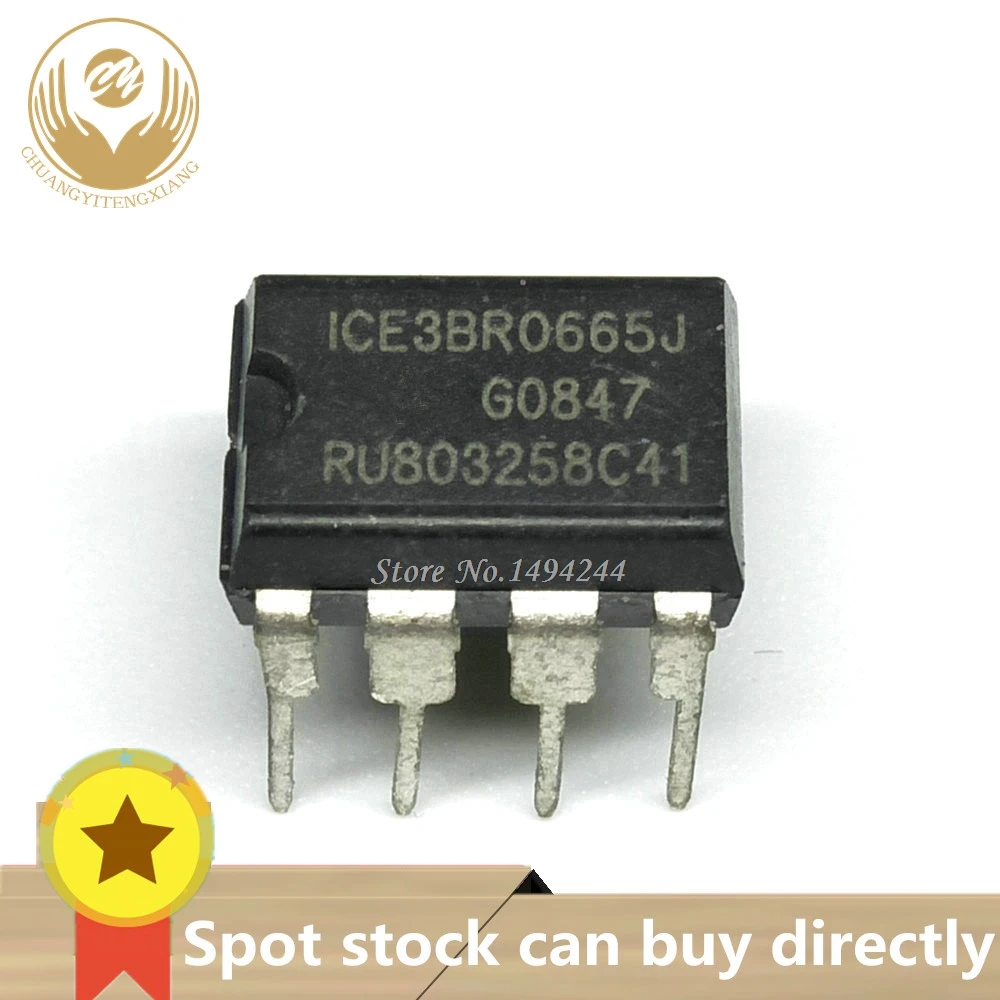 New original  Spot 10PCS/lot ICE3BR0665J  3BR0665J  3BR0665 DIP8 into 8 feet LCD  100% good chip