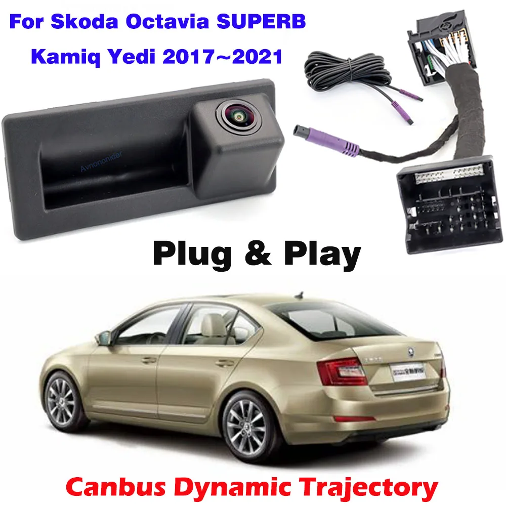 Für Skoda Kamiq, Yeti, Octavia, SUPERB 2017~2021, kompatibel mit MQB-Plattform 280, Monitor OEM CanBus, dynamische Trajektorien-Rückfahrkamera