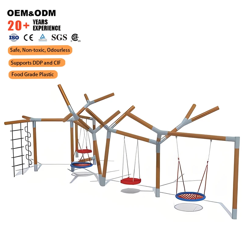 Conjunto de balanço infantil de metal, personalizado de fábrica, de alta qualidade e seguro, para jardim ao ar livre, parque infantil, casinha de brincar