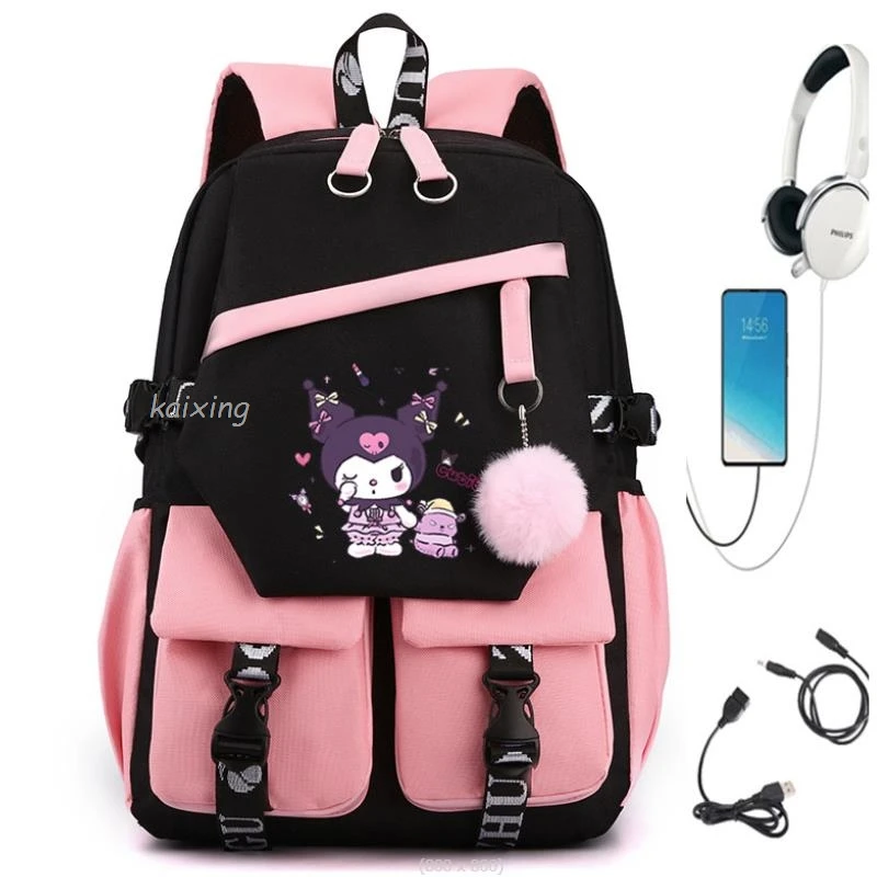 Hot Lovely Kuromi Melody Backpacks Waterproof Large Capacity Laptop Back To Schoolbag Girl Rucksack Travel Bag Mochila Gifts