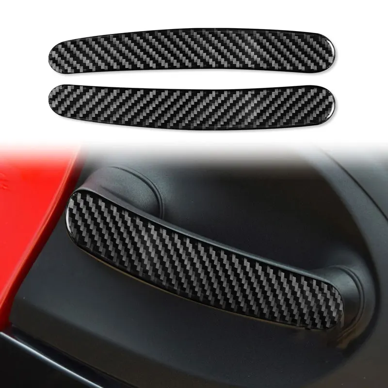 2Pcs Car Exterior Door Handles Carbon Fiber Decorative Stickers For Smart 453 Fortwo Forfour Car Accessories Exterior