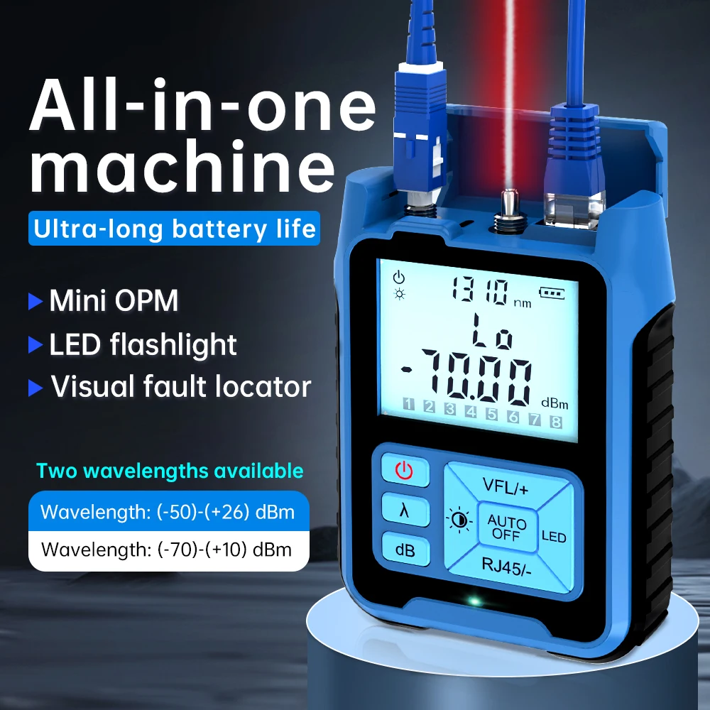 SAIXIAN all in one Mini Optical Power Meter Visual Fault Locator ทดสอบสายเคเบิลเครือข่ายเครื่องทดสอบไฟเบอร์ออปติก 10 mw 30 mw VFL
