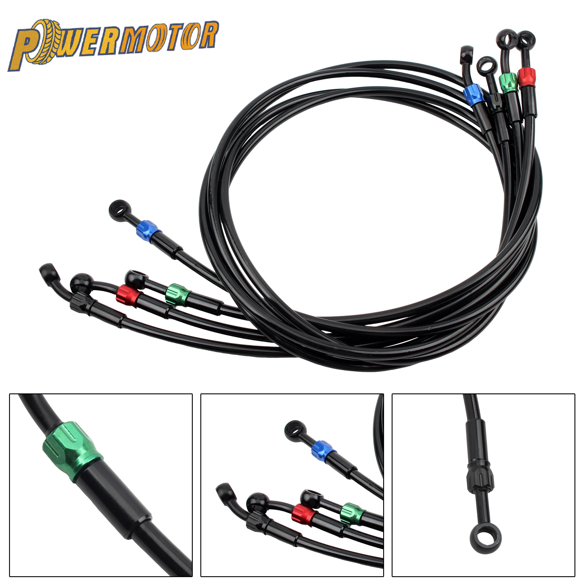 120 cm M10 Universal Motorrad Bremsschlauch Ölrohr Edelstahl Geflochtene Bremse für Honda Kawasaki Yamaha ATV Dirt Bike Teile