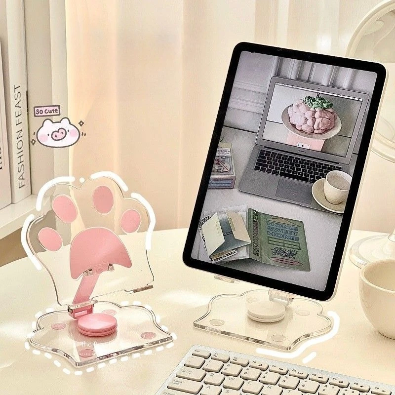 

Transparent Luxury Tablet Stand Phone Holder Home Desktop Desk Movie Watching Artifact Cute Dormitory Folding Stand