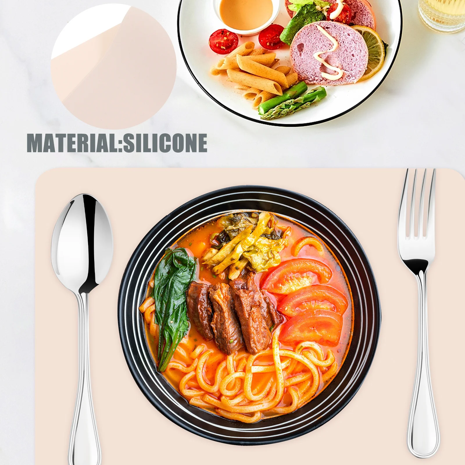 

1Pcs Silicone Heat Insulation Table Mat Antiskid Stable Safe Reliable Practical Home Placemat Table Mat