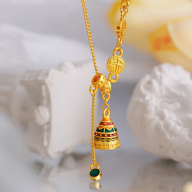 

Kt18 Gold Color Enamel Colors Pendant Necklace Chain for Women Luxury Necklace Party Birthday Jewelry Not Fade
