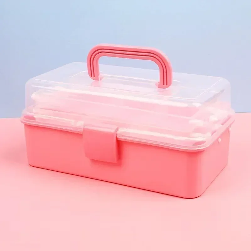 

Collapsible three layer storage box Toolbox Makeup box set Storage box Headstring accessories desktop jewelry box