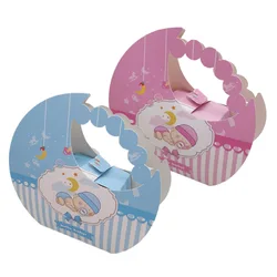 24/48Pcs Baby Shower Moon Shape Candy Box Kids Gift Packaging Box Party Wedding Favors for Guests Birthday Party Baptism Decor