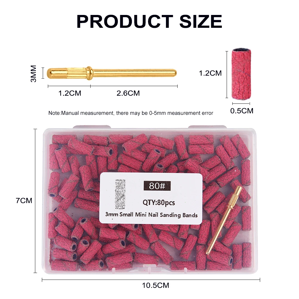80 قطعة الرملي الصغيرة أطقم مسمار لقمة ثقب مع 1 قطعة مغزل مجموعات الكهربائية مانيكير اكسسوارات أداة مزيل الجلد الميت