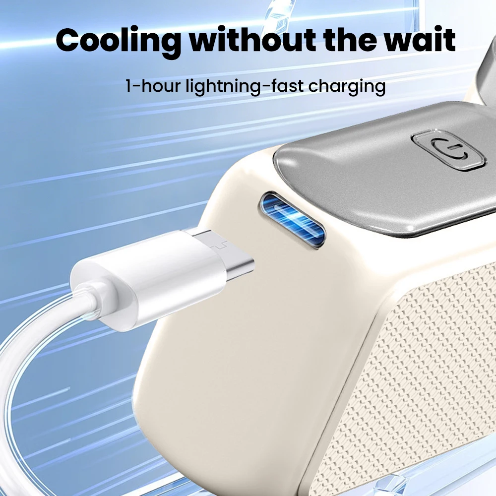 Mini Fan Handheld Portable Outdoor Small Fan 5-speed Adjust Ultra Mini Fan Type-C Rechargeable Home Office Summer Cooling Fans image 5