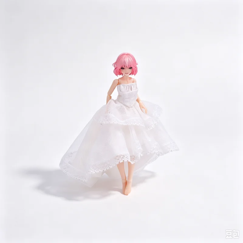 12 Points Bjd Mecha Girl Irene Doll Outfit White Bridal Wedding Gown Set For Moon Body Figure Dress Up Costume