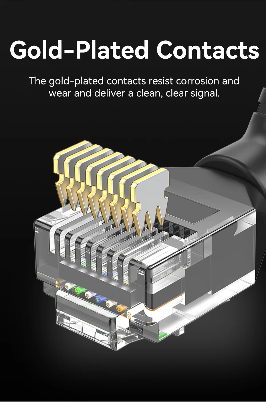 Vention cat6a ethernet kabel 10gbps 90/360 grad rotation cat 6a schlankes netzwerk internet lan kabel für pc ps4 router rj45 kabel – Detail 11